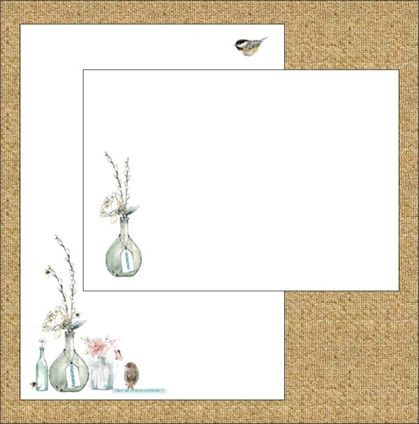 "Glass Jar Flowers & Birds"