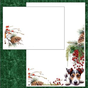 "Pine Cones & Red Berries with Jack Russel"
